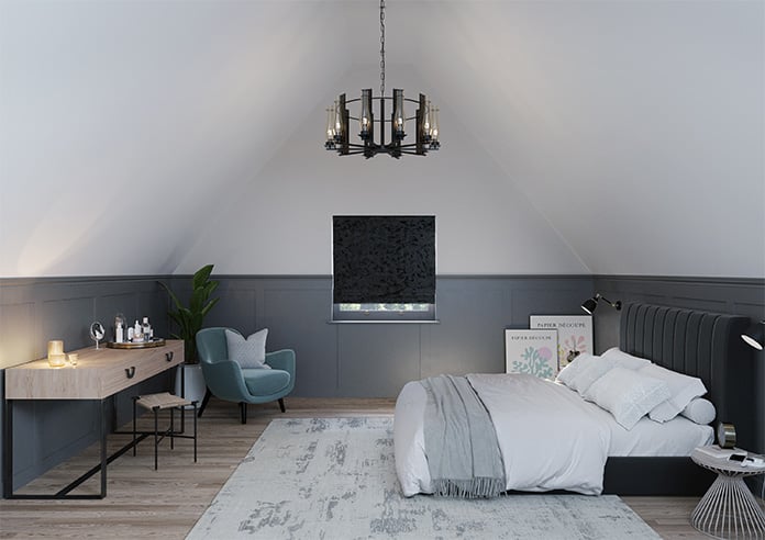 Crushed Velvet, Black Noir - Twist&Fit Roman Blind - Image 9